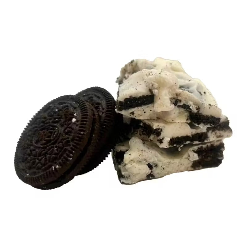 Creamy White Candy Bark with Crunchy Cookie Pieces Sweet Chocolate Snack Treat