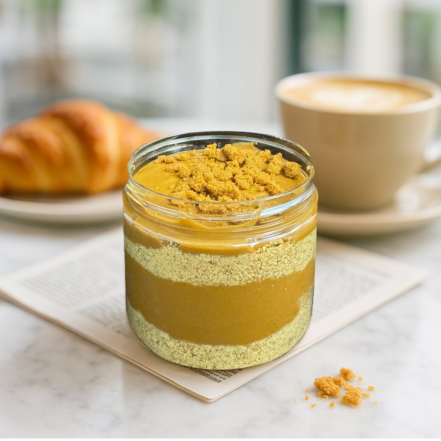 Lotus Crunch Delight Creamy Biscoff Spread Dessert with Cookie Crumble Layers (8oz Jar)