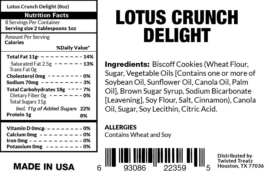 Lotus Crunch Delight Creamy Biscoff Spread Dessert with Cookie Crumble Layers (8oz Jar)