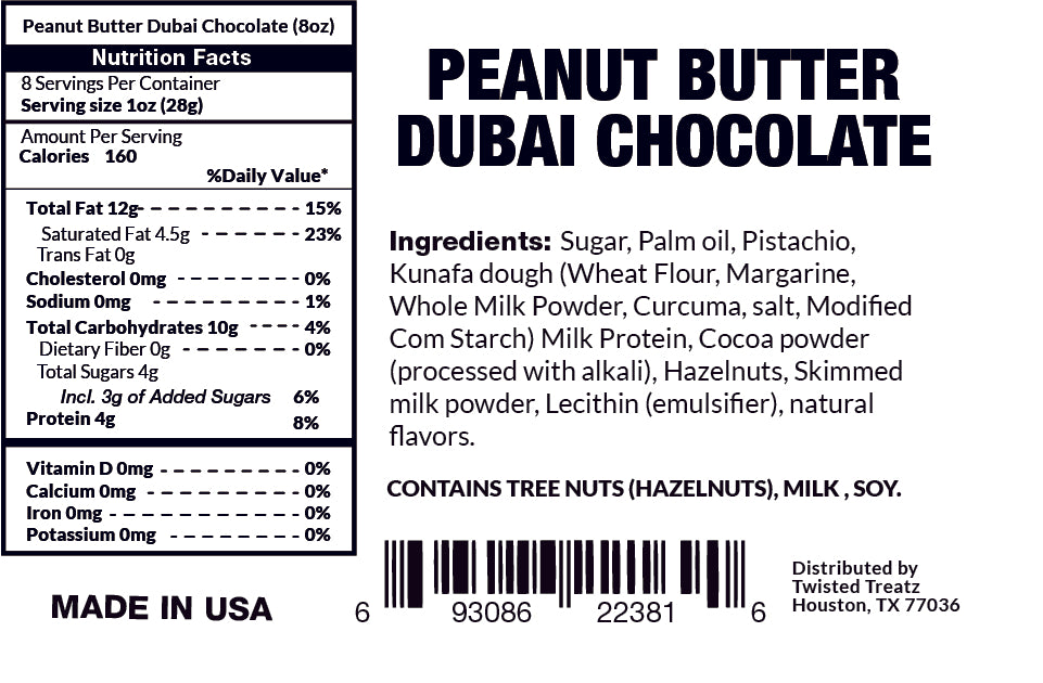 Peanut Butter Dubai Chocolate – Creamy & Rich Blend (8oz / 1lb)