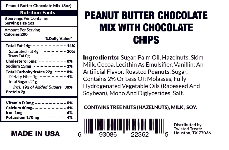 Chocolate Peanut Butter Mix with Chocolate Chips & Peanut Butter Chocolate with Jam Mix with Chocolate Chips Spread & Creamy & Rich Gourmet - (Jar 8oz)