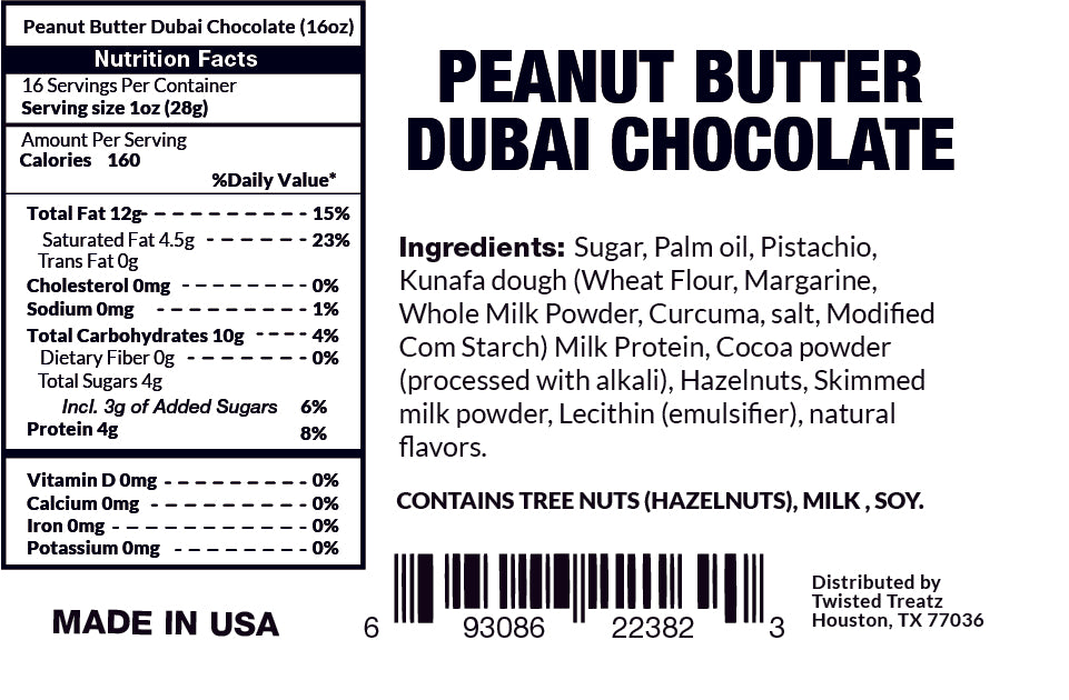Peanut Butter Dubai Chocolate – Creamy & Rich Blend (8oz / 1lb)
