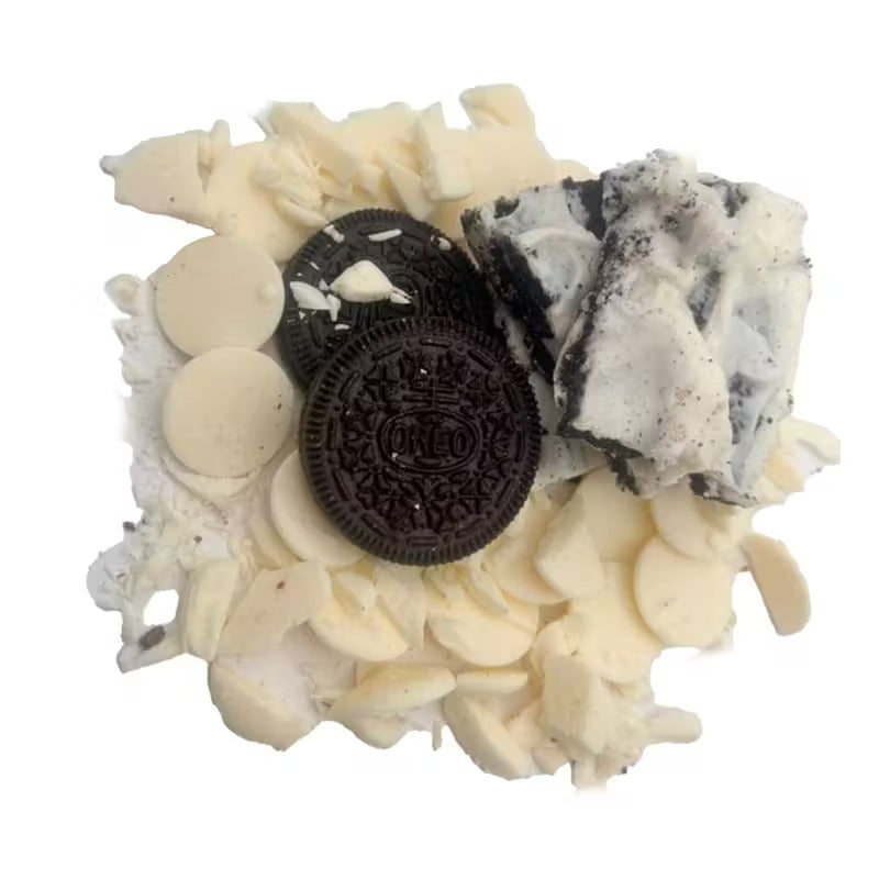 Creamy White Candy Bark with Crunchy Cookie Pieces Sweet Chocolate Snack Treat