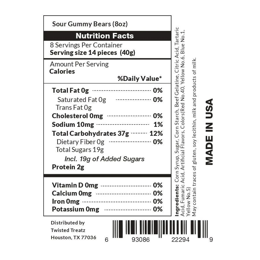 Sour Gummy Bear Candy