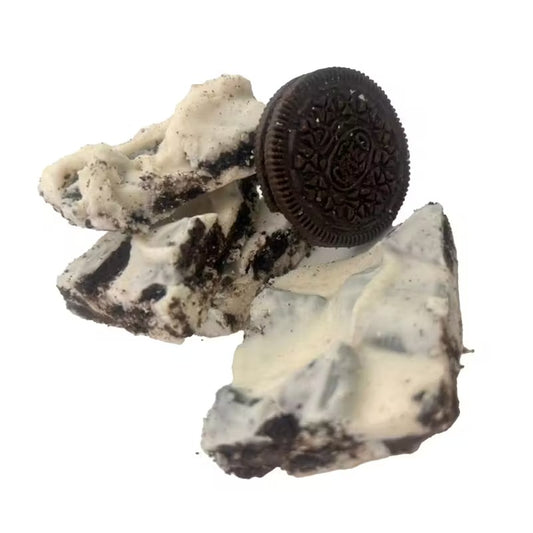 Creamy White Candy Bark with Crunchy Cookie Pieces Sweet Chocolate Snack Treat