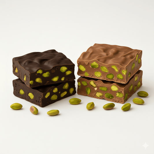 TwistedTreatz Pistachio Chocolate Bark in Milk & Dark Chocolate Flavors