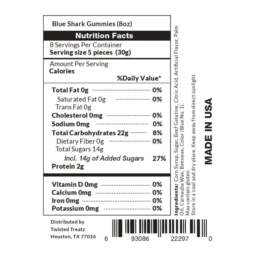 Blue Gummy Shark Candy